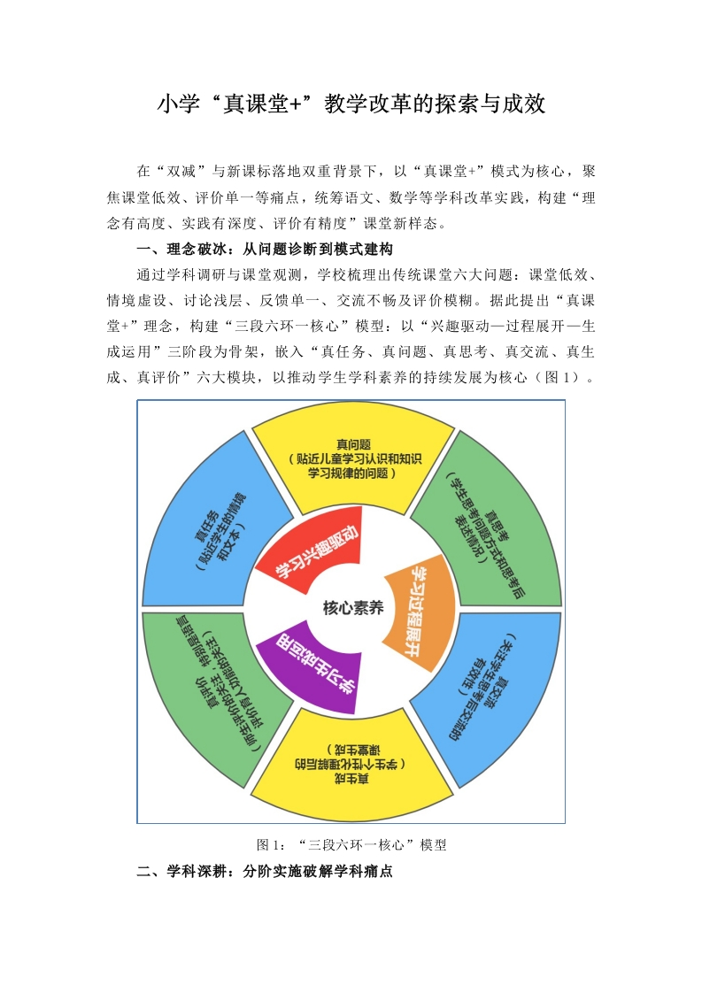 小学“真课堂jia”教学改革的探索与成效实施案例