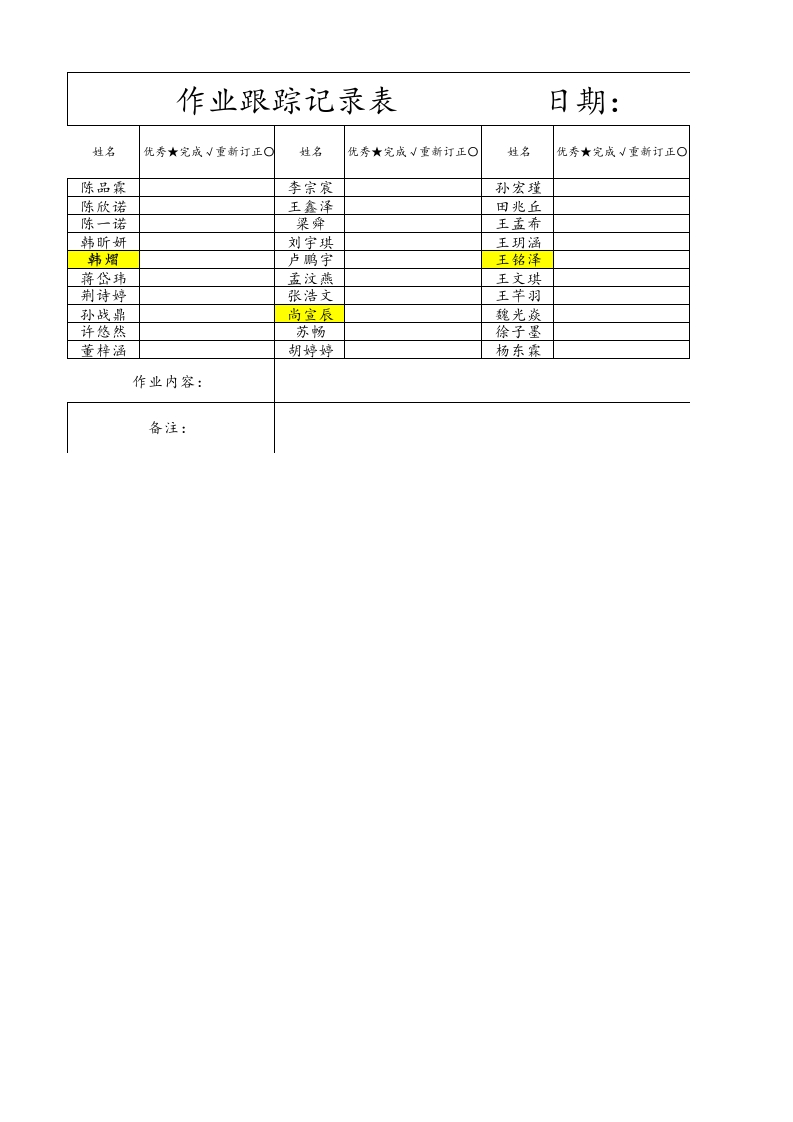 最新——作业跟踪情况(1)